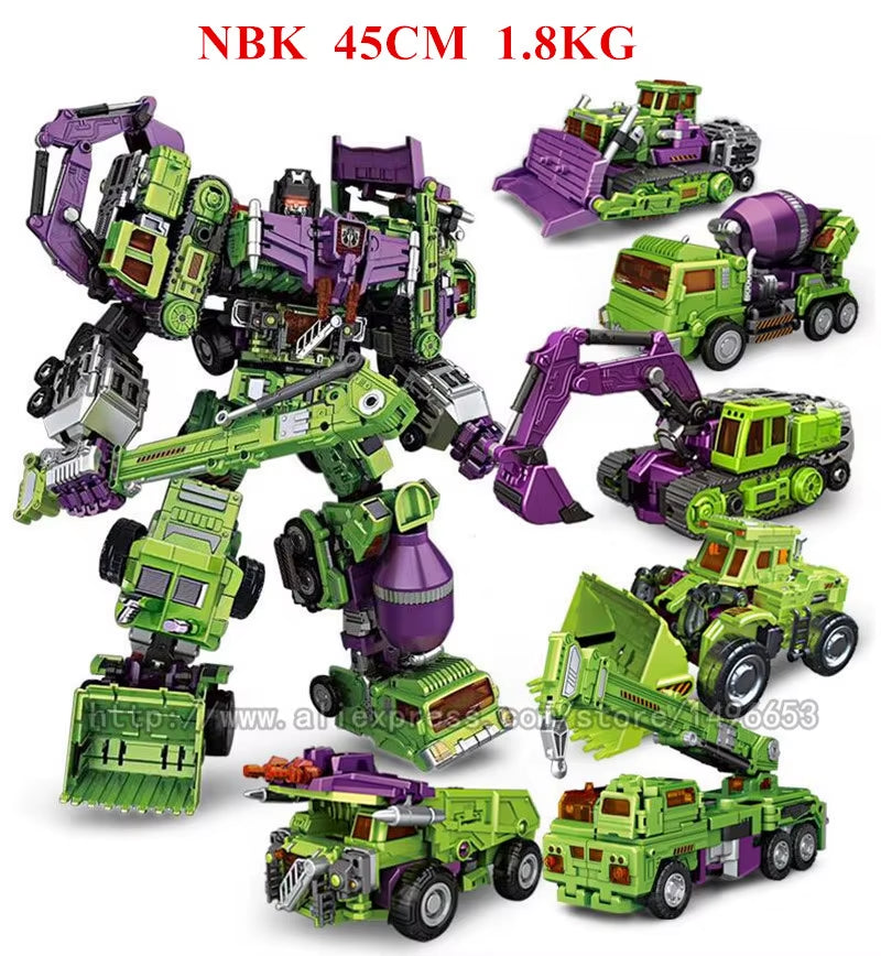 JINBAO NBK Oversize 6 in 1 Transformation Devastator Toys Boy Robot Car KO G1 Excavator Trucks Model Action Figure Kid Adult