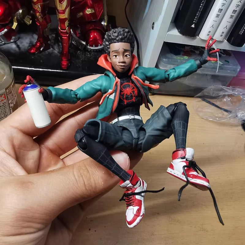 Sentinel Sv Action Spiderman Miles Morales Figure Model Marvel Spider Man into the Spider Verse Peter Miles Figurine Anime Toys