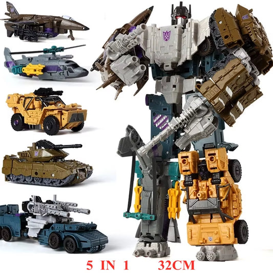 BPF NEW Oversize 33CM Anime Devastator Transformation Robot Car Toys Boy Action Figures Aircraft Motorcycle Dinosaur Model Kids