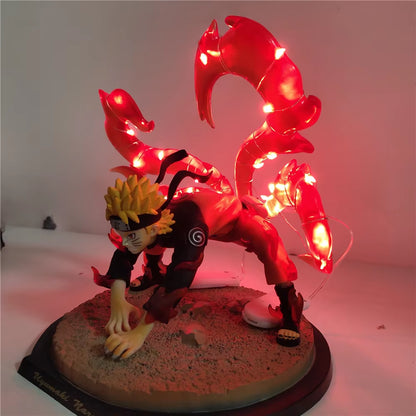 Naruto Anime Figure Naruto Uzumaki Bijuu Shippuden Led Decor Bedroom Toys for Children Collector Ornaments Action Model Gifts