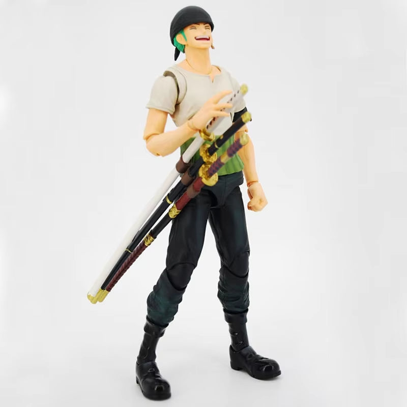 Anime One Piece Roronoa Zoro past Blue Variable Articulated Boxed 18Cm PVC Action Figure Collection Model Doll Toys