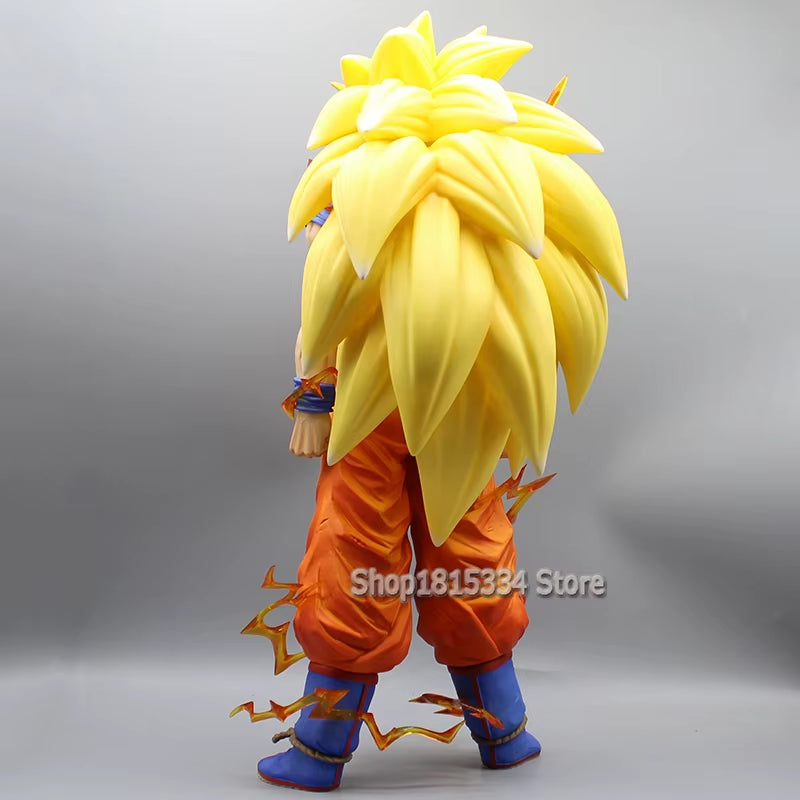 Anime Dragon Ball Super Saiyan 3 Goku Figures GK SSJ3 Son Goku Action Figure Double Heads 47Cm Pvc Model Collection Statue Toy