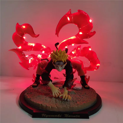 Naruto Anime Figure Naruto Uzumaki Bijuu Shippuden Led Decor Bedroom Toys for Children Collector Ornaments Action Model Gifts