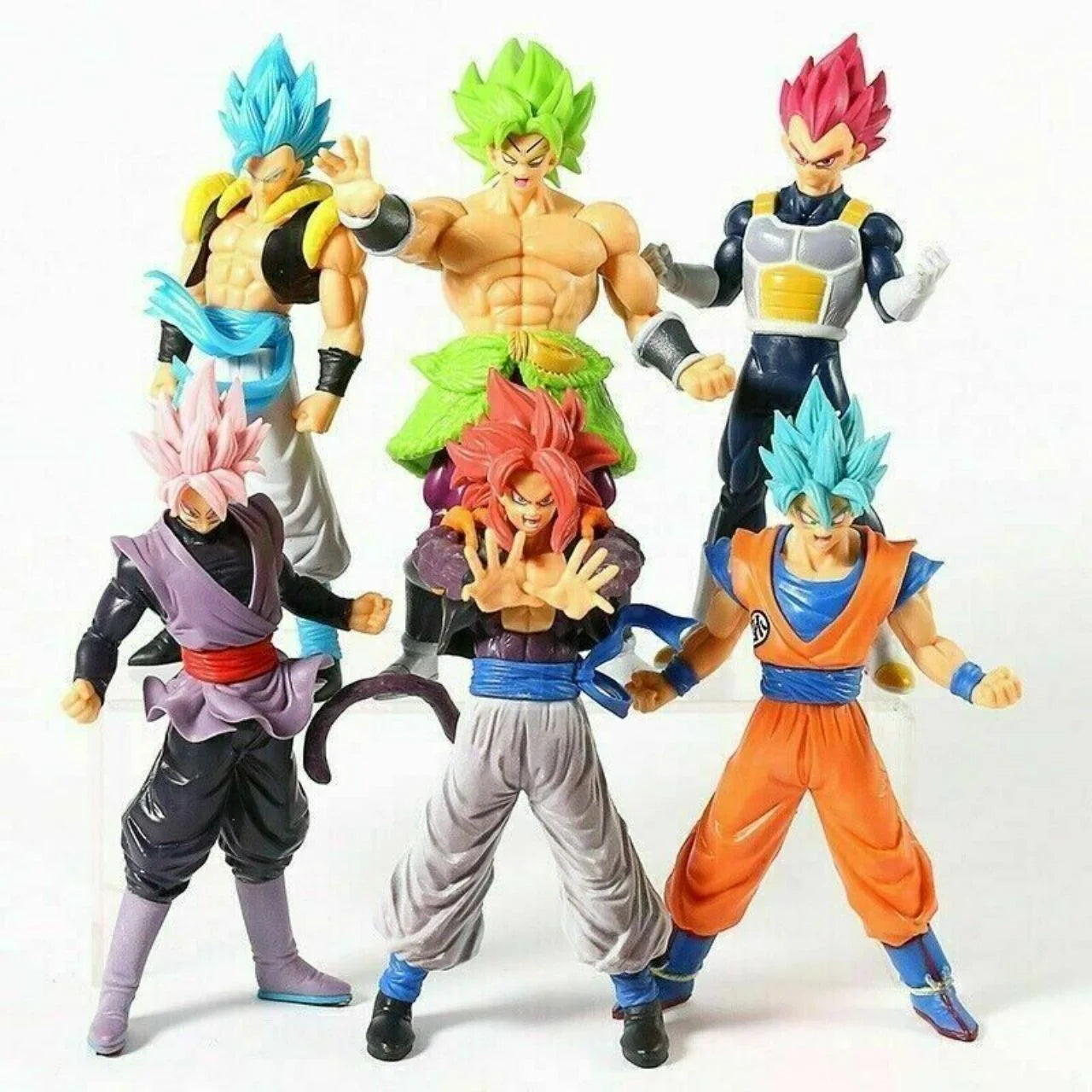 6 Pcs Dragon Ball Z Figures Set Super Saiyan Goku Son Blue Vegeta Toy Christmas