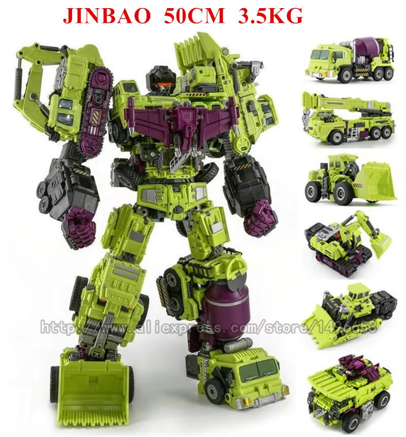 JINBAO NBK Oversize 6 in 1 Transformation Devastator Toys Boy Robot Car KO G1 Excavator Trucks Model Action Figure Kid Adult