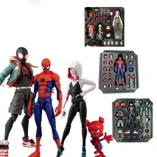 2024 Spiderman Gwen Peter Action Figure Anime Spider-Verse Collection Sentinel Miles Morales Figures Christmas Toys Gifts