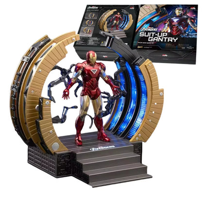 Zd Toys Avengers Suit-Up Gantry Iron Man MK6 Suit up Gantry with MK4 Iron Man Gantry 1/10 Tony Stark Model Action Figure