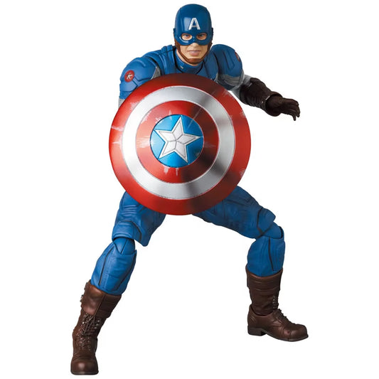 Original Medicom Toy Mafex No.220 Captain America Classic Suit the Winter Soldier in Stock Anime Action Collection Figures Model