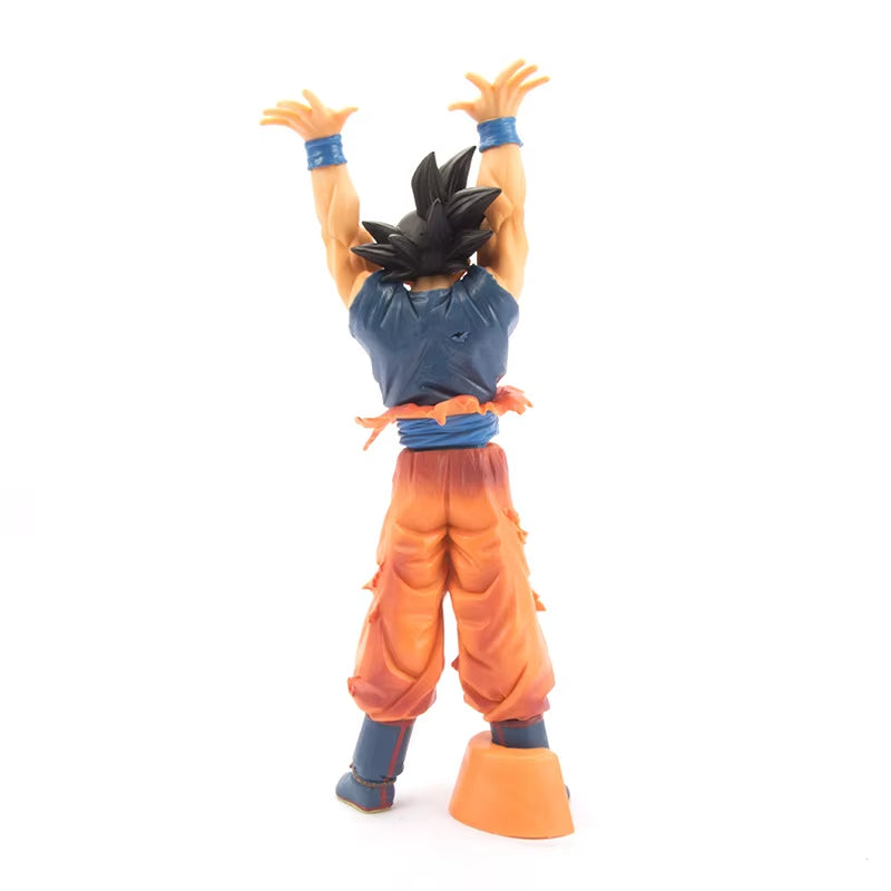 25Cm Anime Dragon Ball Super Saiyan Son Goku Kakarotto Spirit Bomb Pvc Model Collection GK Toys Room Tabletop Decor Accessories