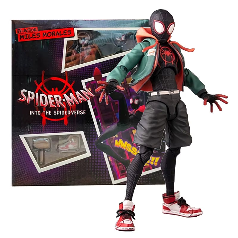 Sentinel Sv Action Spiderman Miles Morales Figure Model Marvel Spider Man into the Spider Verse Peter Miles Figurine Anime Toys