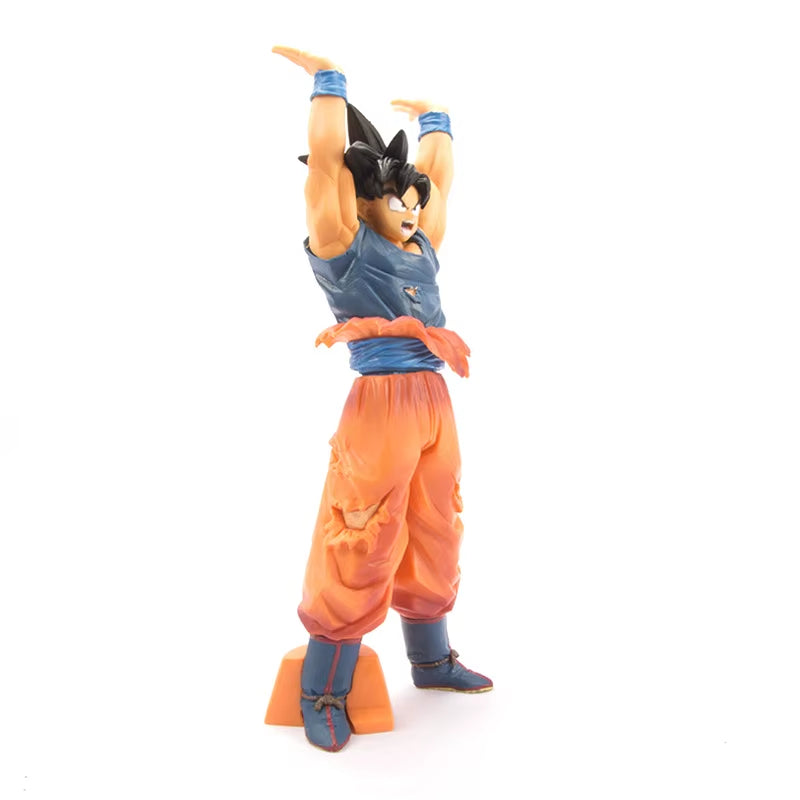 25Cm Anime Dragon Ball Super Saiyan Son Goku Kakarotto Spirit Bomb Pvc Model Collection GK Toys Room Tabletop Decor Accessories