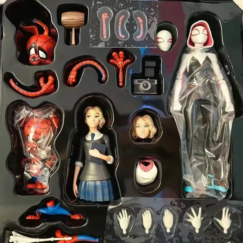 2024 Spiderman Gwen Peter Action Figure Anime Spider-Verse Collection Sentinel Miles Morales Figures Christmas Toys Gifts