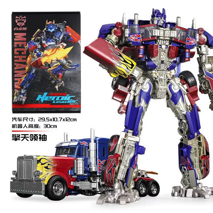 30CM Transformation Robot Toys Optimus Prime Star Commander Alloy Car Movie Anime Action Figure Children Deformation Kids Boy