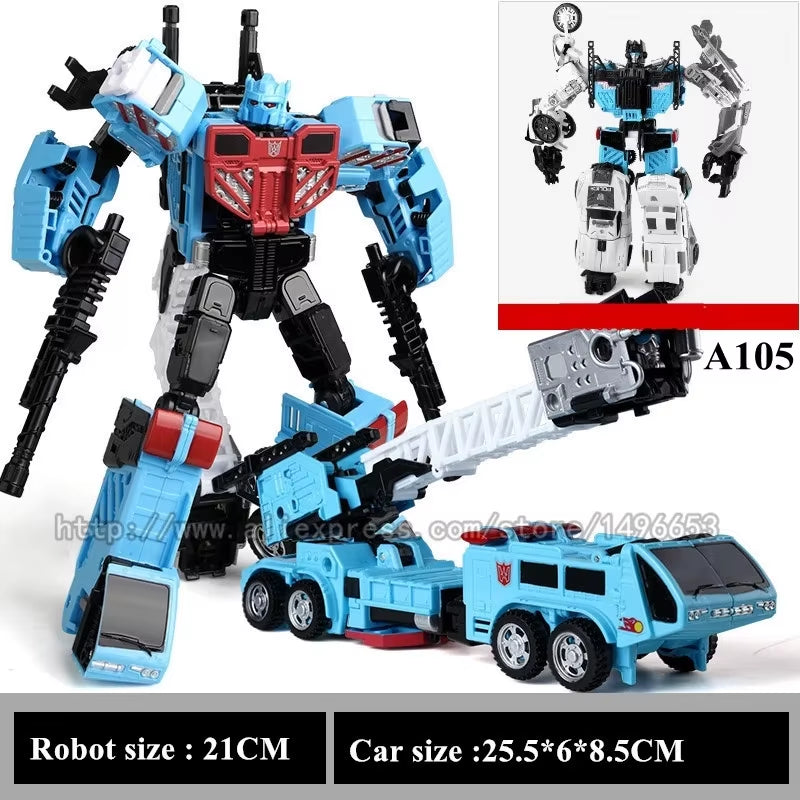 Haizhixing 5 in 1 Transformation Robot Car Toys Anime Devastator Aircraft Tank Model KO Boys Truck Collection Kid Adult Gift