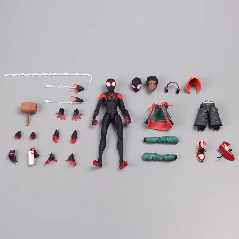 Sentinel Sv Action Spiderman Miles Morales Figure Model Marvel Spider Man into the Spider Verse Peter Miles Figurine Anime Toys