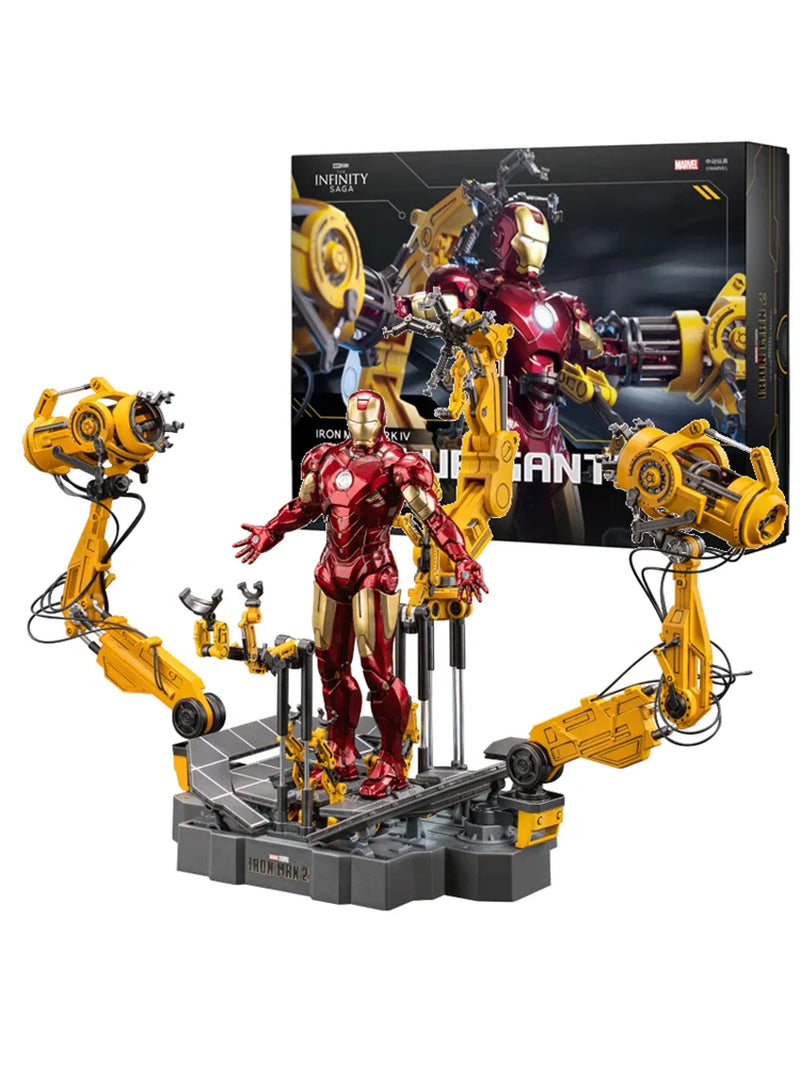 Zd Toys Avengers Suit-Up Gantry Iron Man MK6 Suit up Gantry with MK4 Iron Man Gantry 1/10 Tony Stark Model Action Figure