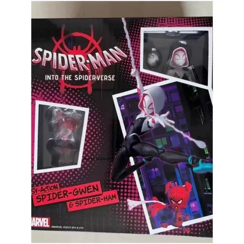 2024 Spiderman Gwen Peter Action Figure Anime Spider-Verse Collection Sentinel Miles Morales Figures Christmas Toys Gifts