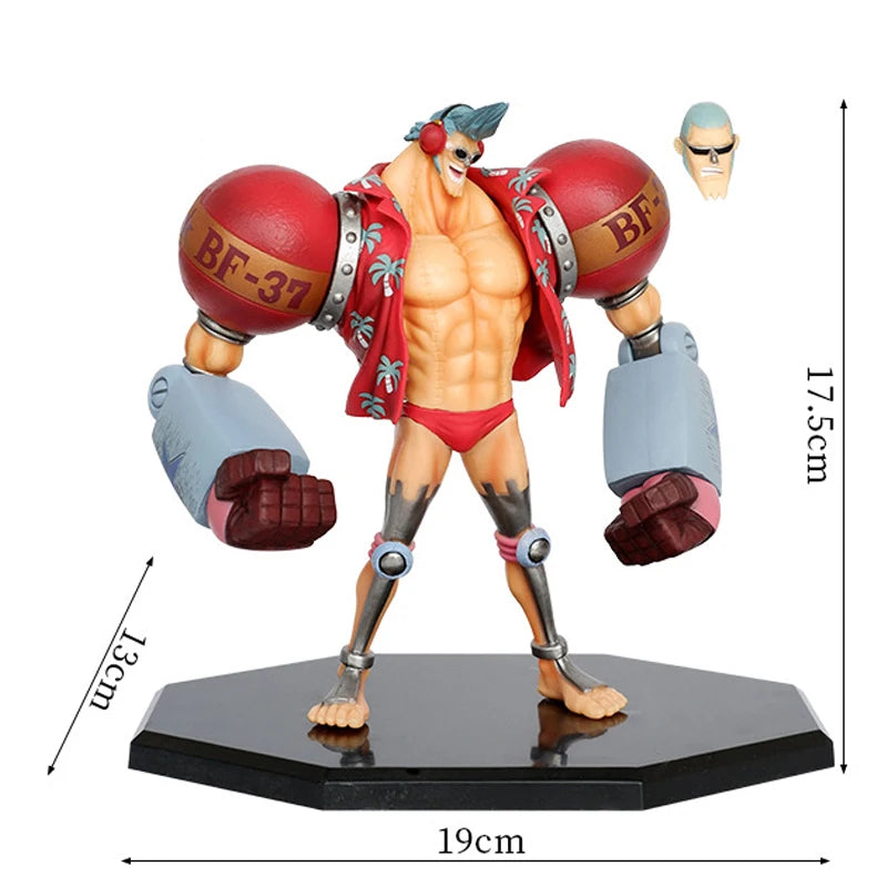 One Piece Anime Figure GK Franky Fighting Pirates CUTTY·FLAM 2 Heads Action Figure Statue Decoration Doll Toys Christmas Gifts