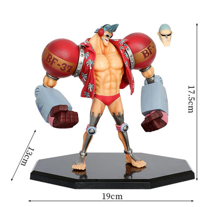 One Piece Anime Figure GK Franky Fighting Pirates CUTTY·FLAM 2 Heads Action Figure Statue Decoration Doll Toys Christmas Gifts