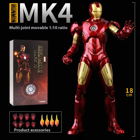 ZD Toys Iron Man MK4 Model 7Inches Action Figures Tony Stark Iron Man 1/10 Avengers Genuinely Collect Model Ornaments Boy Gifts