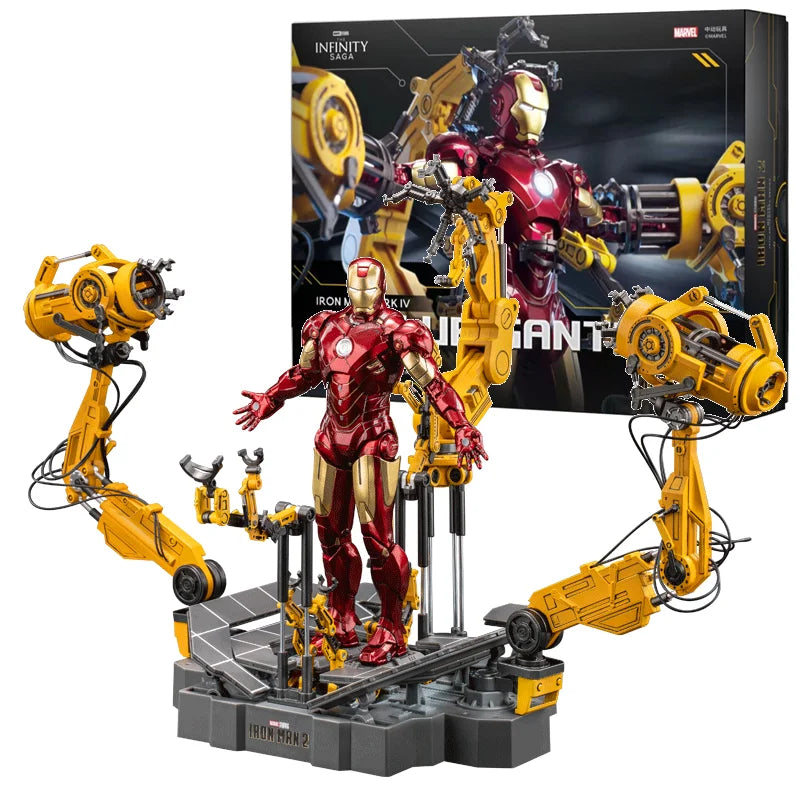 Zd Toys Avengers Suit-Up Gantry Iron Man MK6 Suit up Gantry with MK4 Iron Man Gantry 1/10 Tony Stark Model Action Figure