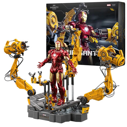 Zd Toys Avengers Suit-Up Gantry Iron Man MK6 Suit up Gantry with MK4 Iron Man Gantry 1/10 Tony Stark Model Action Figure