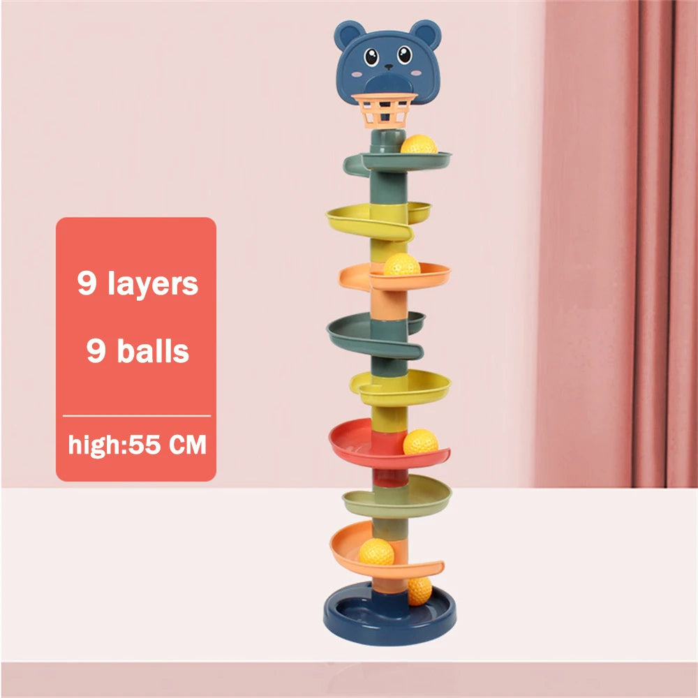 Montessori Baby Toys Rolling Ball Pile Tower Early Educational 