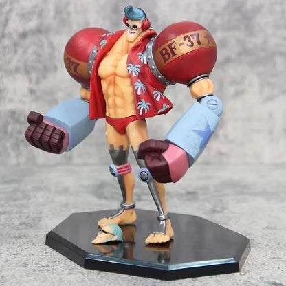 One Piece Anime Figure GK Franky Fighting Pirates CUTTY·FLAM 2 Heads Action Figure Statue Decoration Doll Toys Christmas Gifts