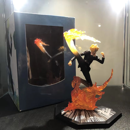 One Piece Action Figures Sanji Fire Foot Model Toy 160Mm PVC Toys Anime Sanji Japanese Anime Figure