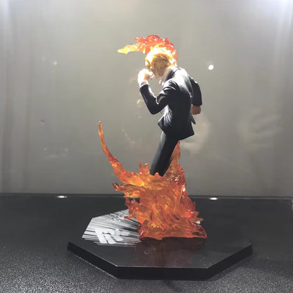 One Piece Action Figures Sanji Fire Foot Model Toy 160Mm PVC Toys Anime Sanji Japanese Anime Figure