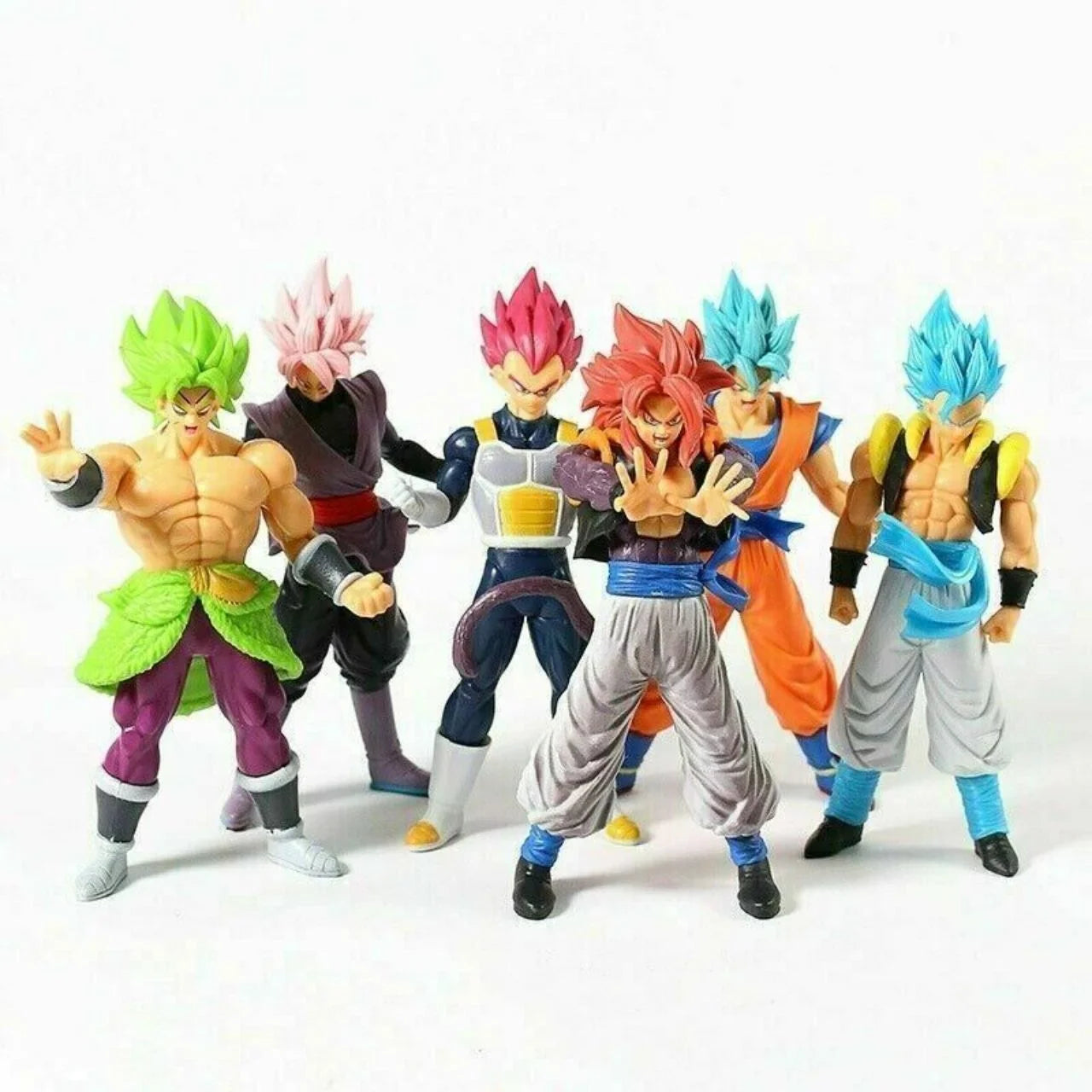 6 Pcs Dragon Ball Z Figures Set Super Saiyan Goku Son Blue Vegeta Toy Christmas