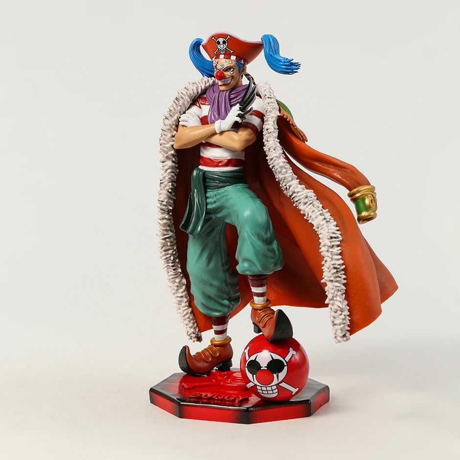 One Piece Anime Figure Four Emperors Clown Buggy Figures 26Cm PVC Statue Model Collection Desktop Decoration Children Toys Gifts