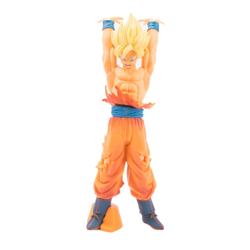 25Cm Anime Dragon Ball Super Saiyan Son Goku Kakarotto Spirit Bomb Pvc Model Collection GK Toys Room Tabletop Decor Accessories