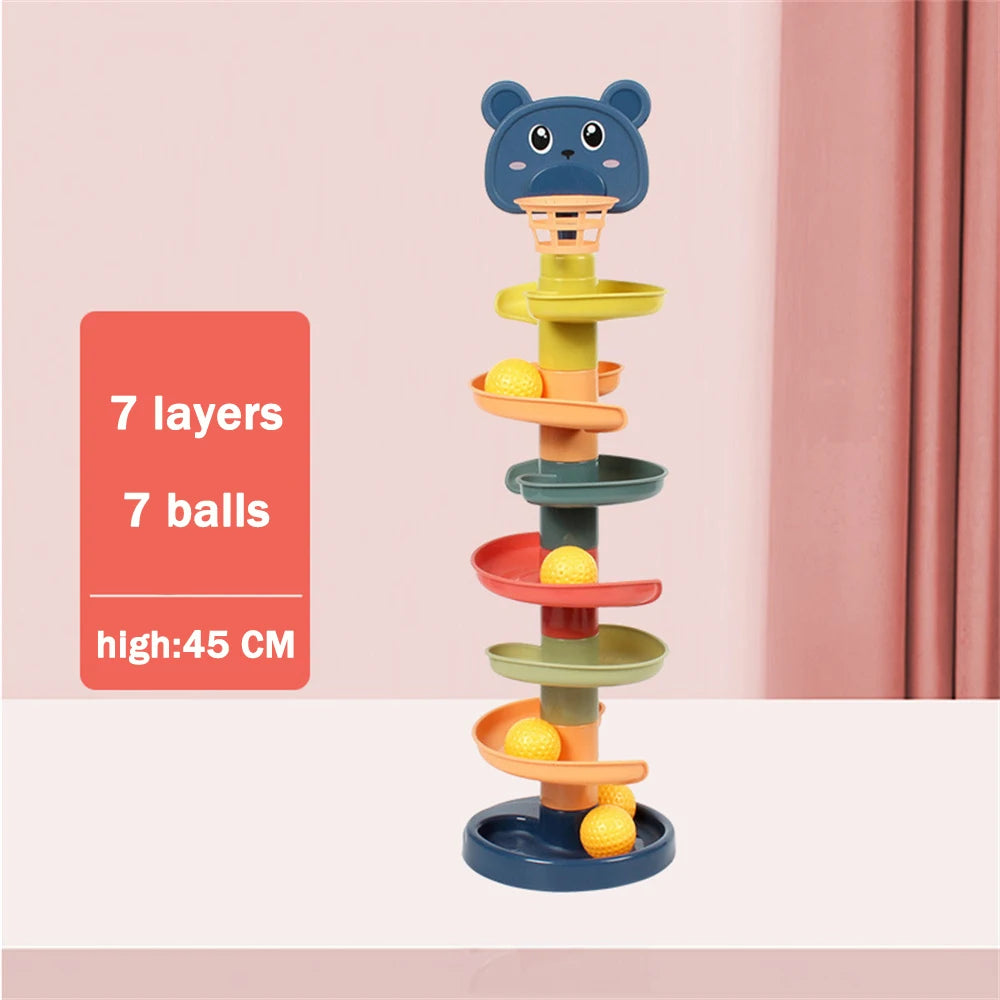 Montessori Baby Toys Rolling Ball Pile Tower Early Educational 