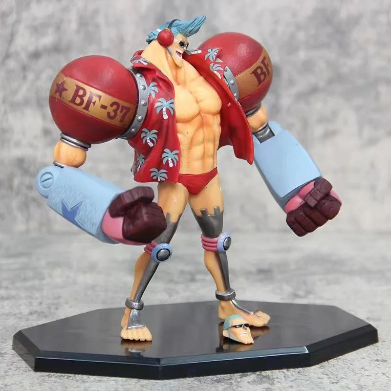 One Piece Anime Figure GK Franky Fighting Pirates CUTTY·FLAM 2 Heads Action Figure Statue Decoration Doll Toys Christmas Gifts