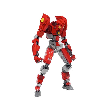 Robot de bloques de construcción rojo de la serie MOC Mecha, colección de rompecabezas de modelos de bricolaje, juguetes de ladrillos, educación para niños, regalos de cumpleaños