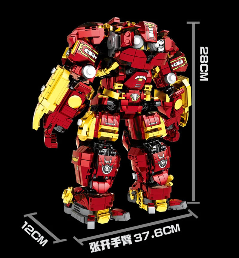 Avengers Iron Man Superhelden Ziegel Modell Hulk Buster Mecha Geschenke für Jungen Erwachsene Kinder