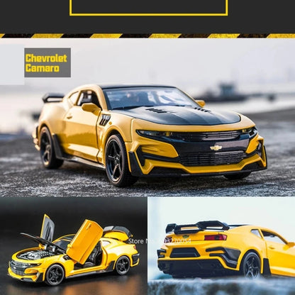 Camaro Toys Model Car Alloy Metal Diecast With 4 Door Opened Sound Light