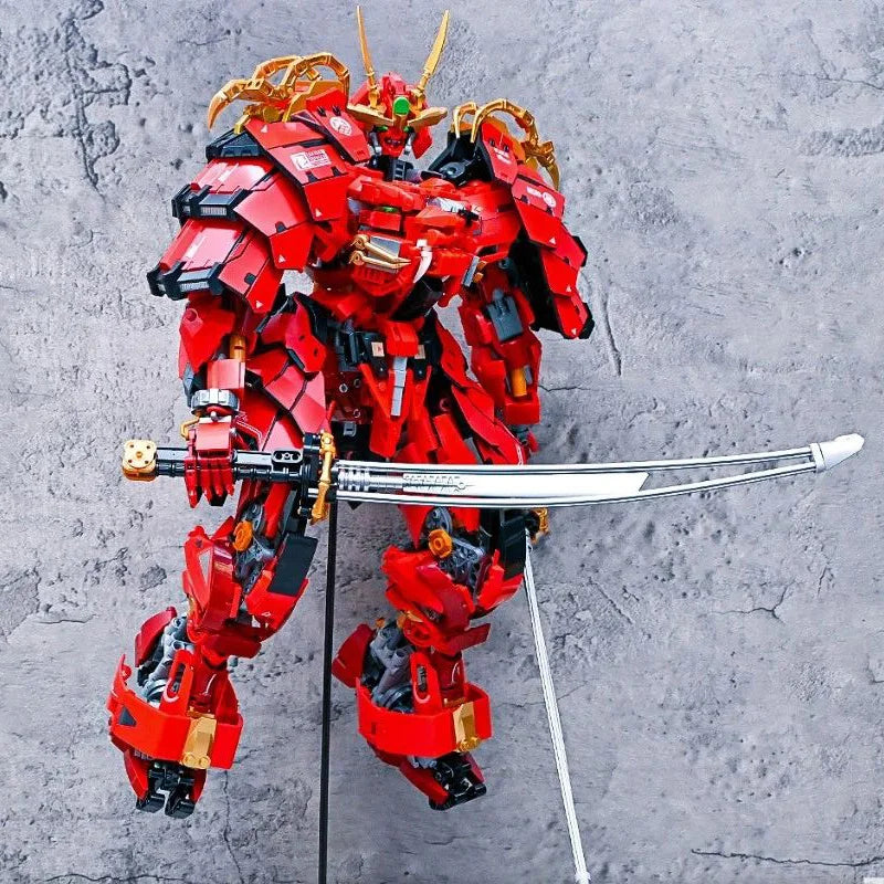 Neue MOC-Idee Samurai-Bausteine ​​Zusammenbauroboter Mecha Bricks Modellbausatz für Erwachsene Spielzeug-Geschenkset