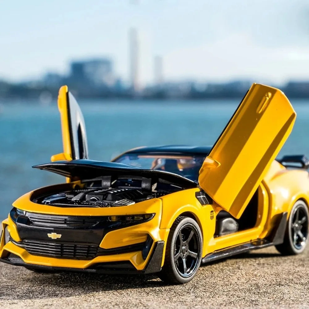 Camaro Spielzeug Modell Auto Legierung Metall Druckguss Mit 4 Tür Geöffnet Sound Licht