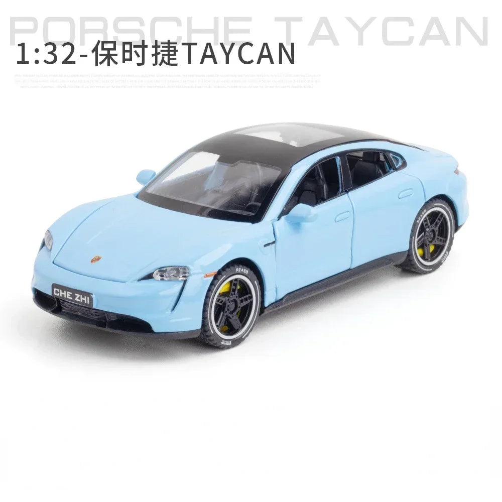 Porsche Panamera Taycan Macan Cayenne 911 GT3 Supercar Alloy Model Toy Diecasts Metal Sound and Light Car Toys