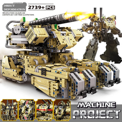 Mammutpanzer, riesige Kanone, Roboter, kleine Partikel, Montage, Bausteine, Junge, Puzzle, hohe Schwierigkeit, Spielzeug, Rüstung