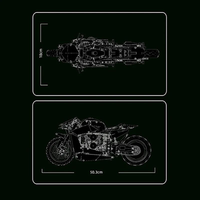 Bloques de construcción de motocicletas, modelo de locomotora, juguetes para ensamblar para niños, juego de regalo de cumpleaños