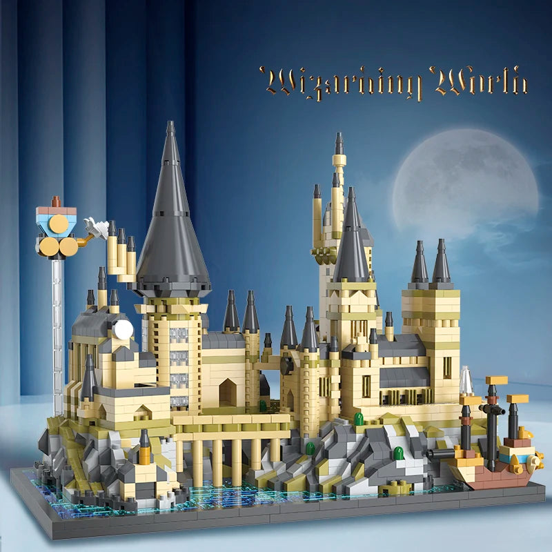 2700 + stücke Magische Welt Mittelalterliches Harry Potter Schloss MOC Bausteine ​​Modell Blöcke Spielzeug für Kinder Kinder Erwachsene 3,5mm Block Sets