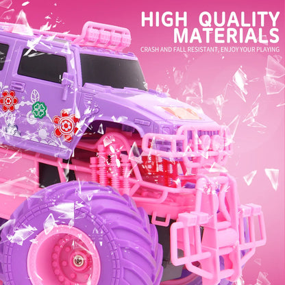 2.4G RC Pink Car Electric Drive Off-Road Big Wheel High Speed Purple Remote Control Trucks Girls Toys for Children