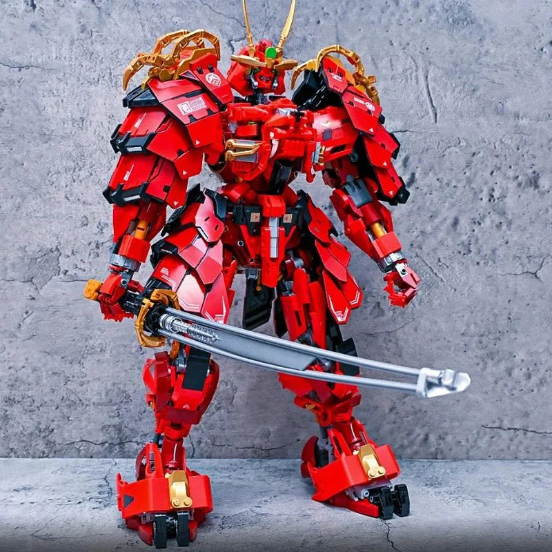 Neue MOC-Idee Samurai-Bausteine ​​Zusammenbauroboter Mecha Bricks Modellbausatz für Erwachsene Spielzeug-Geschenkset