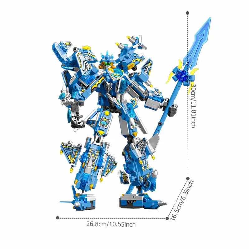 SEMBO 1029pcs Zhao Yun Combined Mech Robot Assemblage Building Blocks Kits MOC Warship Aircraft Model Bricks Boys Toys DIY Gifts