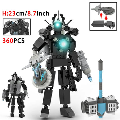 New Skibidi Toileted Building Block Titan Clock Man 2.0 TVman Speakerman Drill Man Bricks Model Toys for Kid Birthday Xmas Gift