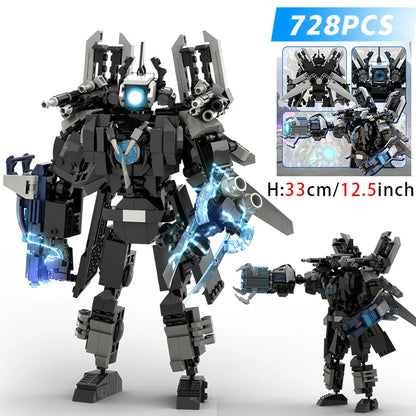 New Skibidi Toileted Building Block Titan Clock Man 2.0 TVman Speakerman Drill Man Bricks Model Toys for Kid Birthday Xmas Gift