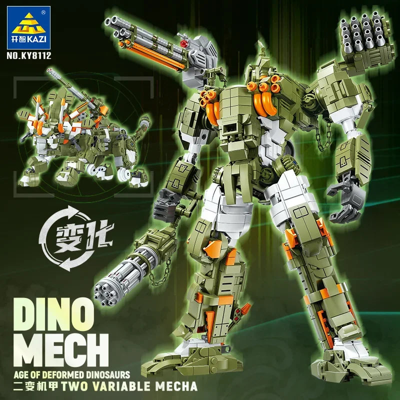 Kaizhi two change Mech triangle metal dragon decoration model children boys pieced together assembling building blocks toys